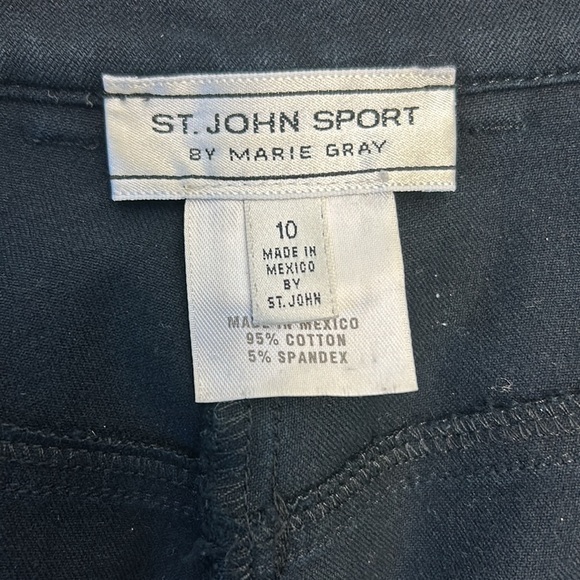 St. John Sport by Marie Gray Luxurious Stretch Black Pants with Gold Acc… - Picture 2 of 12